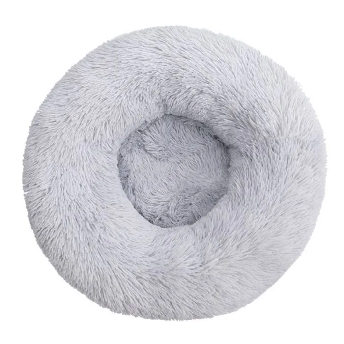 ComfyCat Donut – Ribbed Plush – 50 cm – Silver – S